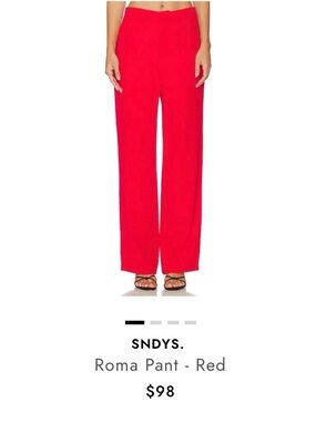 SNDYS. Roma Wide-Leg Pants — Red